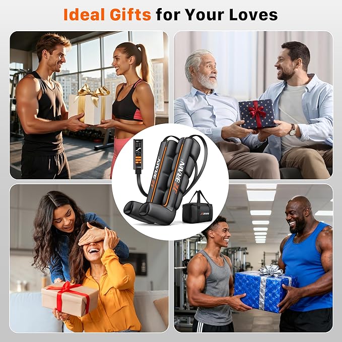 Air Compression Leg Recovery Boots : Sequential Full Leg Compression Massager System for Muscle Relaxation & Relief - 11 Intensity 6 Modes 3 Heat for Athletes & Gym (Small)