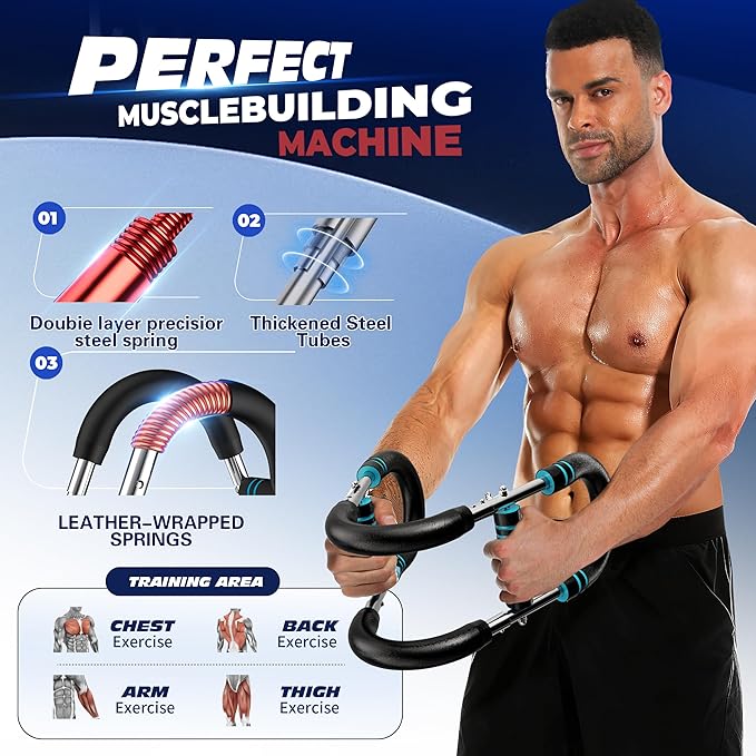 Twister Arm Trainer, Adjustable Chest Workout Equipment for Men & Women, Home Gym Strength Trainer, Muscle Builder & Strength Training for Arms, Chest