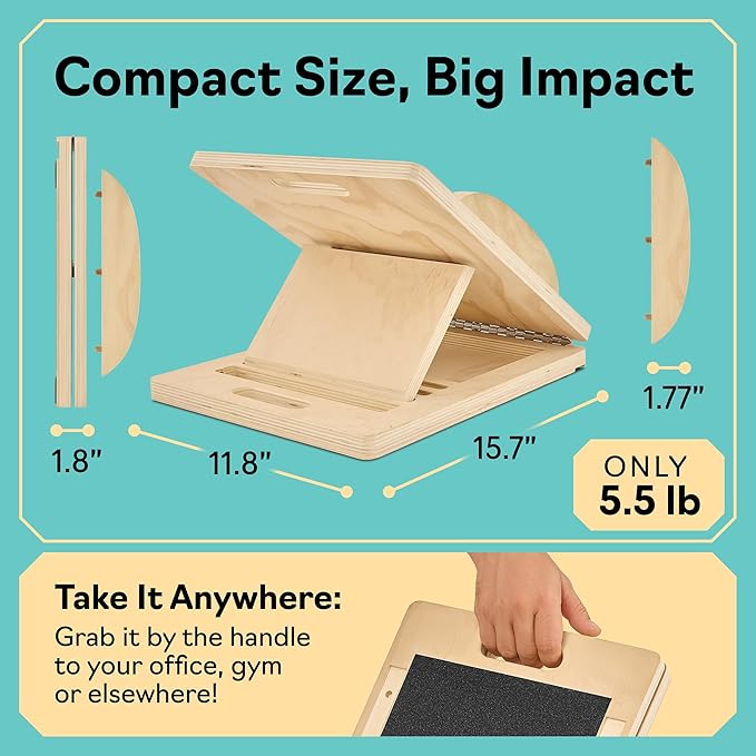 Slant Boards for Exercise – Slant Board with 6 Incline Angles – Transforms Into a Balance Board – Premium Calf Stretcher and Wobble Board for Effective Calf Stretching and Squats