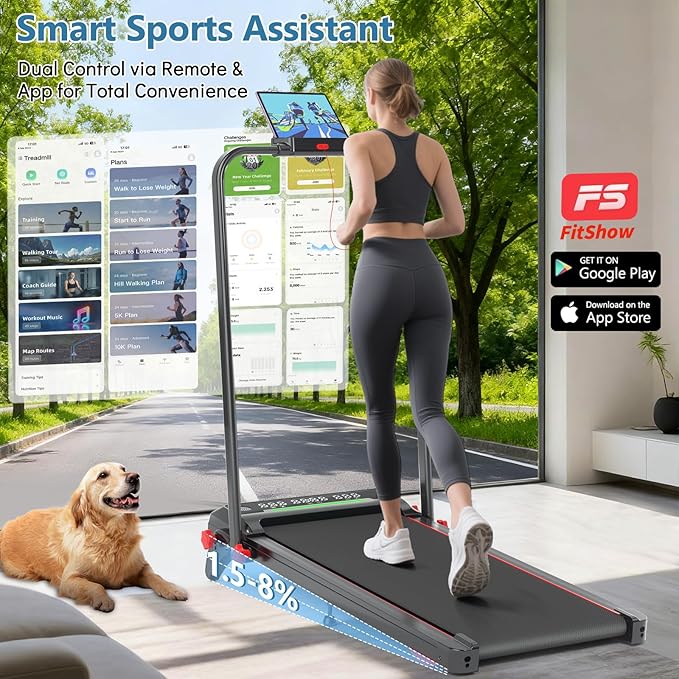 Walking Pad with Handle Bar and Incline, 3 in 1 Under Desk Treadmill with Hiking Mode, 2.5HP Low Noise Walking Treadmill Pad with Remote Control,Portable Treadmills for Home Office, Led Display