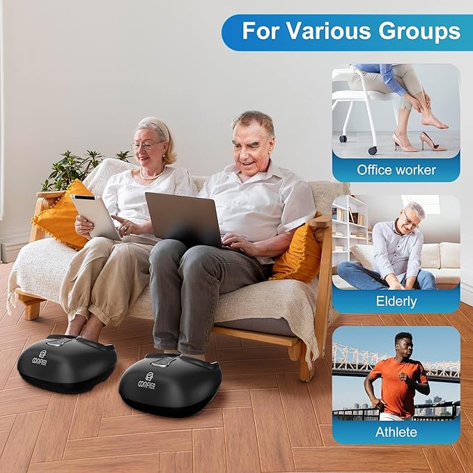 COMFIER Shiatsu Foot Massager Machine,Feet Massager for Plantar Fasciitis,Neuropathy Pain with Heat, Vibration,Rolling Compression,Gifts for Men,Women, Fits Size up to 13IN, Multiple Modes