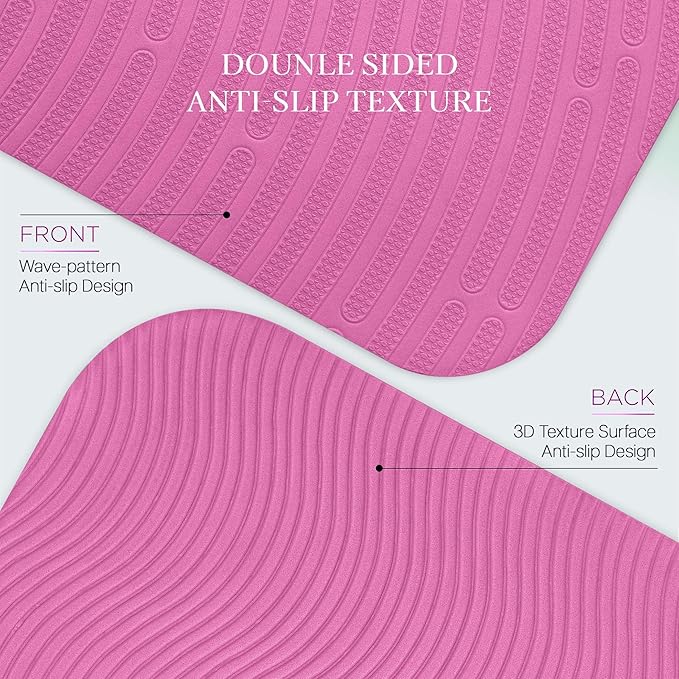 Extra Thick 12mm Exercise Mat – Non-Slip, Joint-Friendly & Cushioned Fitness Mat for Yoga, Pilates & Floor Workouts – Durable, Supportive & Includes Feetlu Classic Strap