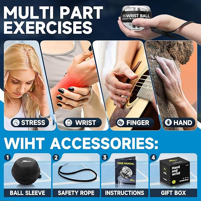 XMALL Wrist Ball,Used for Wrist Exercises,Strengthen Arms, Fingers, Grip and Muscles