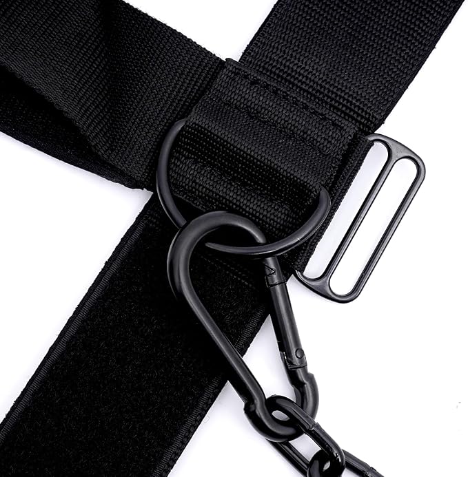 Neck Harness for Increases Neck Core Strength - Neck Exerciser with 30" Heavy Duty Steel Chain for Safely Lifting Weights Up to 280 lbs
