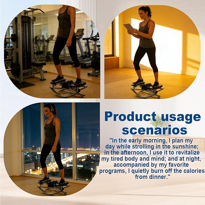 Rock Stepper, Side to Side Exercise Machine, U-Shaped Rock Stepper Machine, Step Rocker Exercise with Uses Silent Technology, Digital Display and Anti-Slip Mat for Home Workout