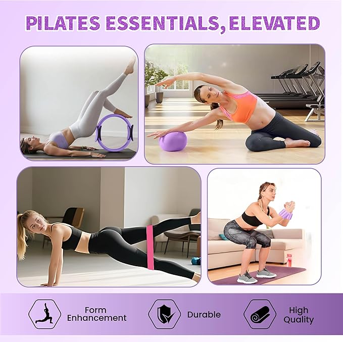 Pilates Kit with Weights, Pilates Kit with Ankle Wrist Weights, Pilates Set, at Home Pilates Kit, Pilates Sets for Women, Pilates Essential kit, Pilates Accessories, Pilates Workout Sets