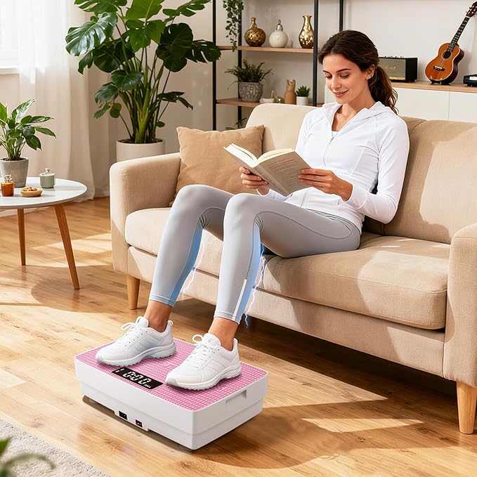 Goplus Vibration Plate Exercise Machine, Vibrating Platform for Lymphatic Drainage w/Remote, LED Display, Home Workout Full Body Shake Board for Weight Loss