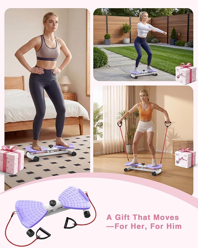 Waist Twister Machine Exercise, 326 lbs Ab Twister Board for Exercise, Home Gym, Balance Training & Fat Burning, Noiseless Workout Equipment for Women & Men - Twist Exercise Machine