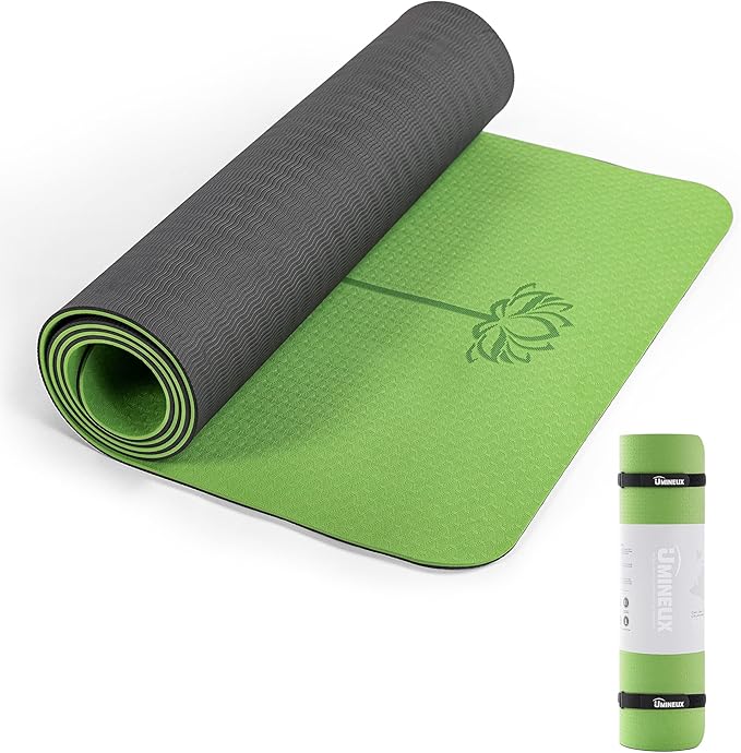 UMINEUX Yoga Mat Extra Thick 1/3'' & 2/5" Non Slip Yoga Mats for Women Eco Friendly TPE Fitness Exercise Mat with Carrying Sling & Storage Bag