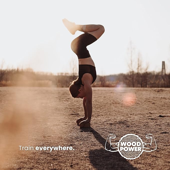WOODPOWER BalanceBlocks - Handstand Blocks & Yoga Block in One - Bodyweight Training, Gymnastics, Acrobatics, Yoga, Yoga prop and accessory, Lightweight, Good for Travel, Premium European Quality (Pack of 2)