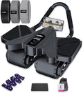 Ab Roller Home Gym Equipment – 4 Wheels Ab Wheel Muscle Roller with LCD Screen, Yoga Stretching Strap, 3 Resistance Bands – Comfortable Elbow Support with Non-Slip Handles – Time and Calorie Count