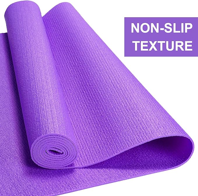 24 Pack 3 mm Thick Yoga Mat Bulk, Non Slip Exercise Workout Fitness Pad for Women Men, Gym Home Yoga Pilates, Easy to Clean, Sturdy PVC