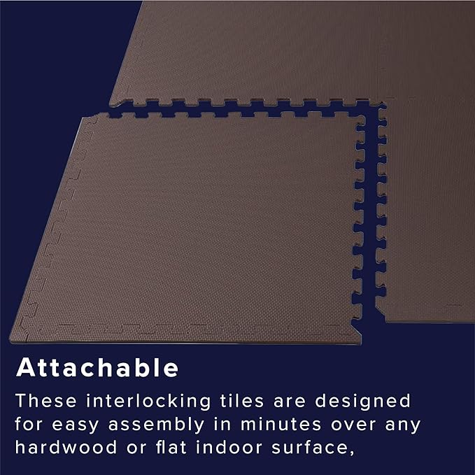 We Sell Mats 3/8" Thick Multipurpose EVA Foam Exercise Floor Mat, Interlocking Tiles, Anti-Fatigue for Home or Gym