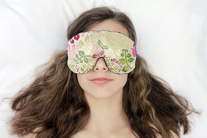 Opulence Weighted Yoga Eye Mask – Handmade Relaxation Pillow for Meditation & Savasana – Lavender Scented or Unscented, Flaxseed Filled, Satin & Velvet with Adjustable Strap