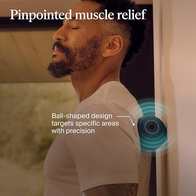 Therabody WaveSolo - Handheld Bluetooth Enabled Massage Device, Ultra Portable Vibration Therapy Ball w/QuietRoll Technology & 3 Customizable Vibration Frequencies