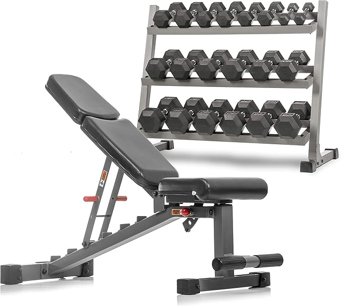 XMark Weights Dumbbells Set, 5 lb to 50 lb Dumbbell Pairs with Weight Storage Rack, Option of Dumbbell Rack Stand Only