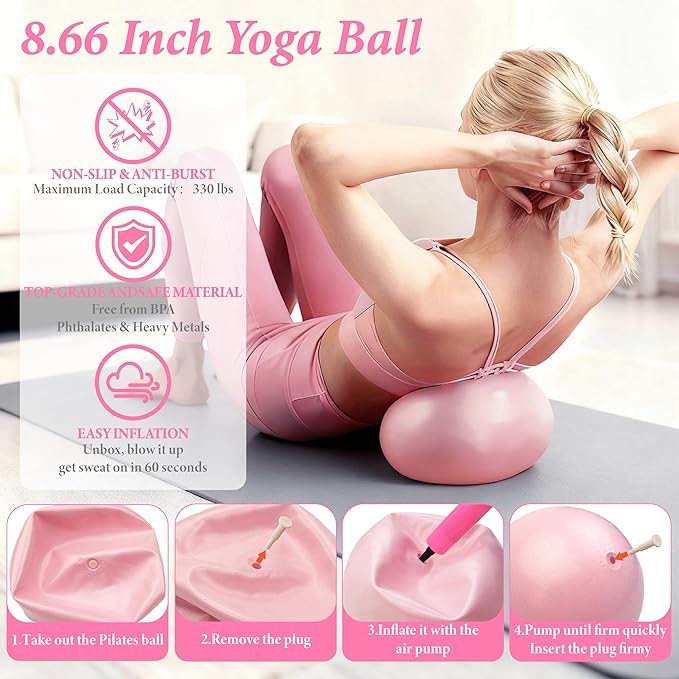 Pilates Kit for Home Workouts, Pilates Equipment Ring and Ball Set, Pilates Essentials Kit for Women, Home Pilates Workout Kit, Pilates Starter Kit for Women at Gym Studio Travel