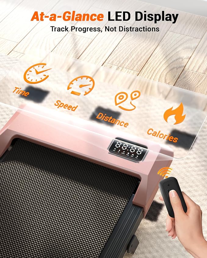 Walking Pad,6% Manual Incline Walking Pad Treadmill,Under Desk Treadmill for Home Office, with App & Remote,2.5HP Quiet,LED Display,300 lbs Capacity