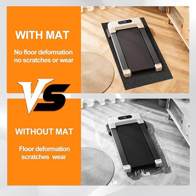 Fitvids Treadmill Mat 1/4" Thick Non-Slip Gym Mats Floor Protection Pad Compatible for Treadmills,Elliptical,Exercise Bikes,Stationary Cycles and Accessories