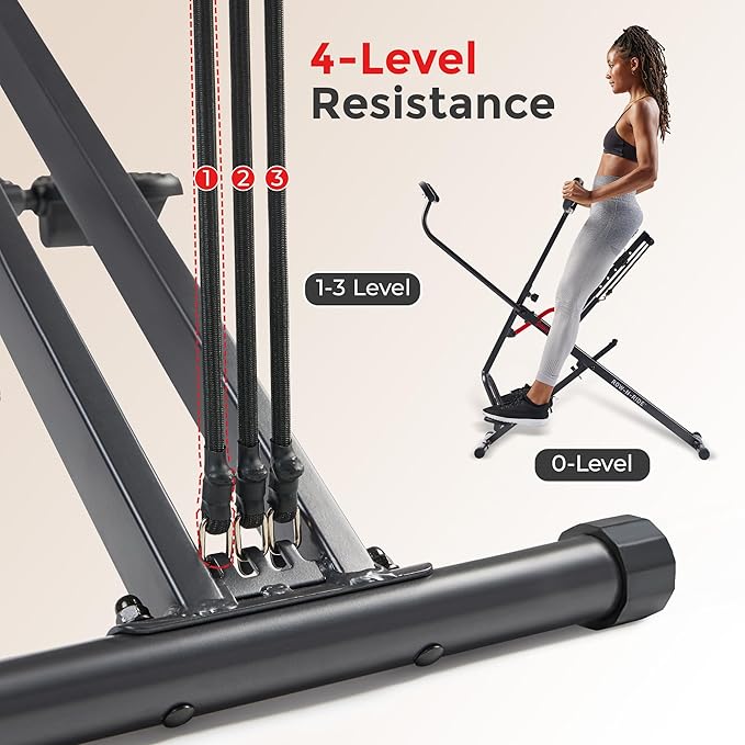 Sunny Health & Fitness Smart Upright Row-N-Ride Trainer w/Adjustable Resistance & 330LB Weight Capacity, Foldable Home Exercise Equipment for Arm, Glute & Leg Training, Free SunnyFit App Connection