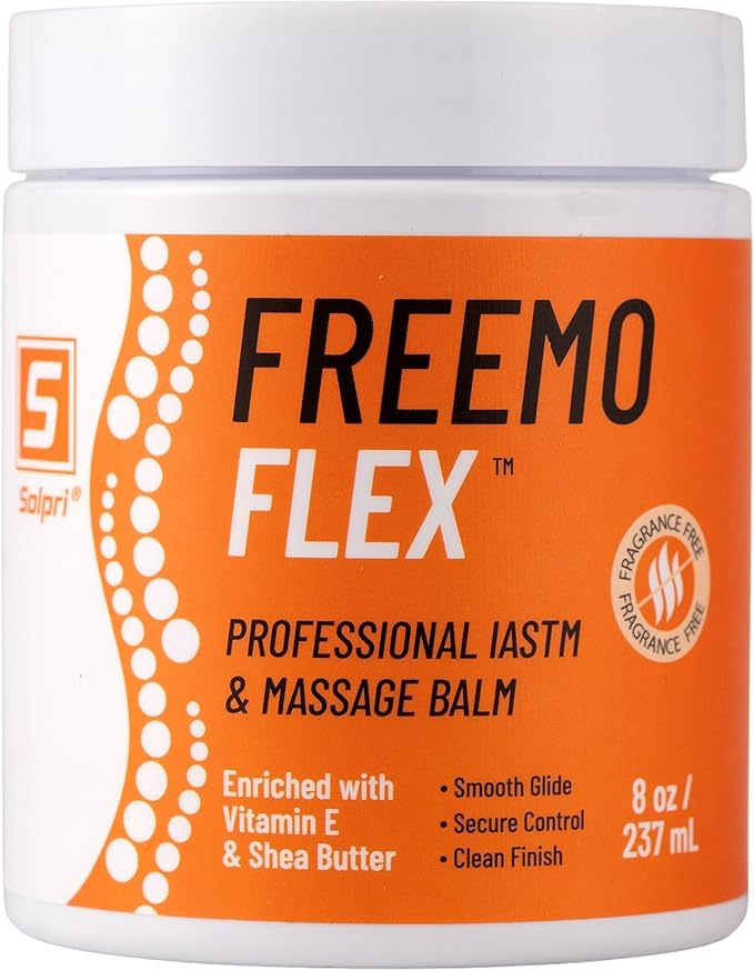 Freemo Flex Professional Massage Cream for IASTM, Massage Therapy & Physical Therapy – Controlled Glide Emollient Balm for Tools & Hands – with Vitamin E & Shea Butter – 8 oz