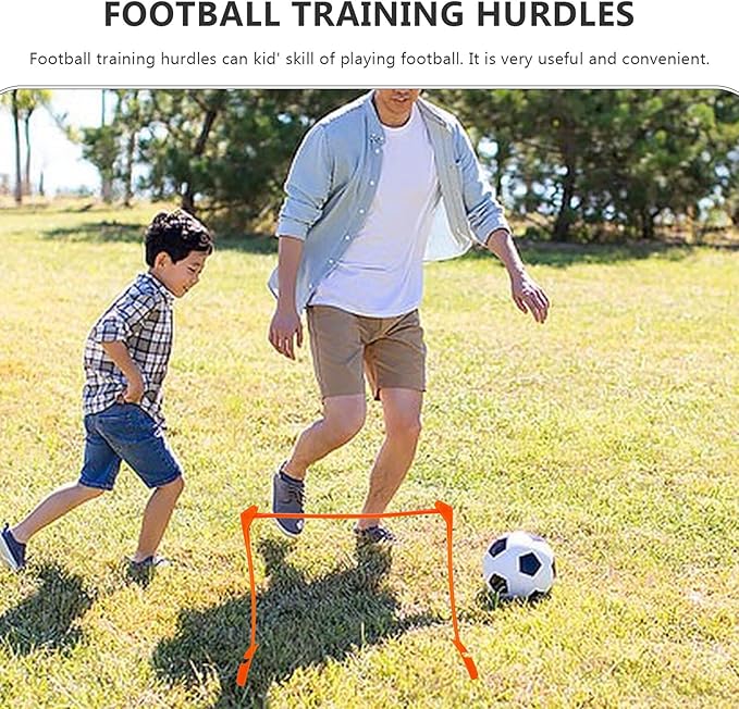 balacoo Adjustable Soccer Training Hurdles Set, Foldable Plastic Speed Hurdles with 3 Height Levels, Wear-Resistant Football Agility Equipment and Adults Practice