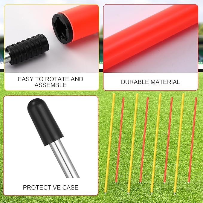 Training Agility Poles 5ft Adjustable Soccer Training Poles Soccer Practice Sticks Sports Speed and Agility Practice Equipment for Outdoor Speed Sport Drills