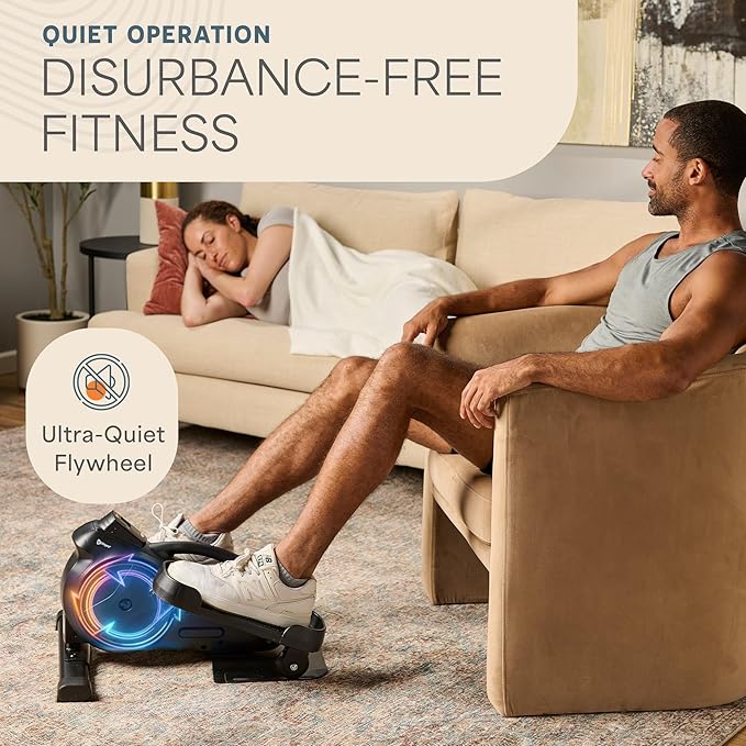Lifepro Portable Under Desk Elliptical Exercise Machine - Motorized Pedal Exerciser for Home Workouts, Muscle Toning, Energy Boost - Mini Foot & Leg Exerciser with Fitness App