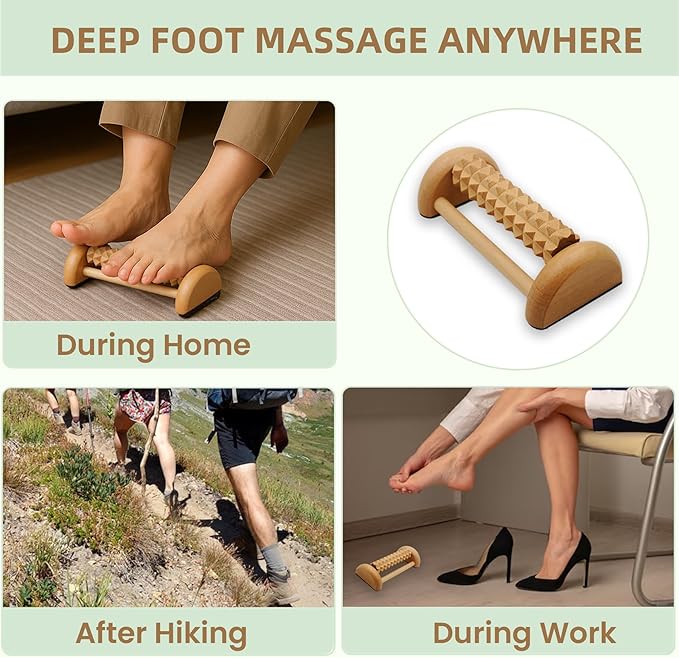 3Pcs Wood Therapy Massage Tools, Lymphatic Drainage & Maderoterapia Kit for Body Sculpting, Anti Cellulite, Wooden Muscle Roller for Deep Tissue, Back, Legs, Foot Roller for Plantar Fasciitis