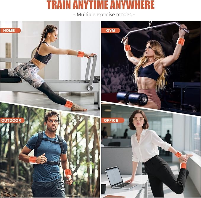 Wrist & Ankle Weights for Women and Men, 2lbs/4lbs Pairs Adjustable Silicone Weighted Bangles for Arm & Leg Workouts, Perfect for Pilates, Barre, Yoga, Walking & Home Fitness 24055