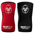 Beast Gear Knee Sleeves for Weightlifting - 5mm Reversible Neoprene Compression Sleeve Pack for Powerlifting, Squats & Running, medium