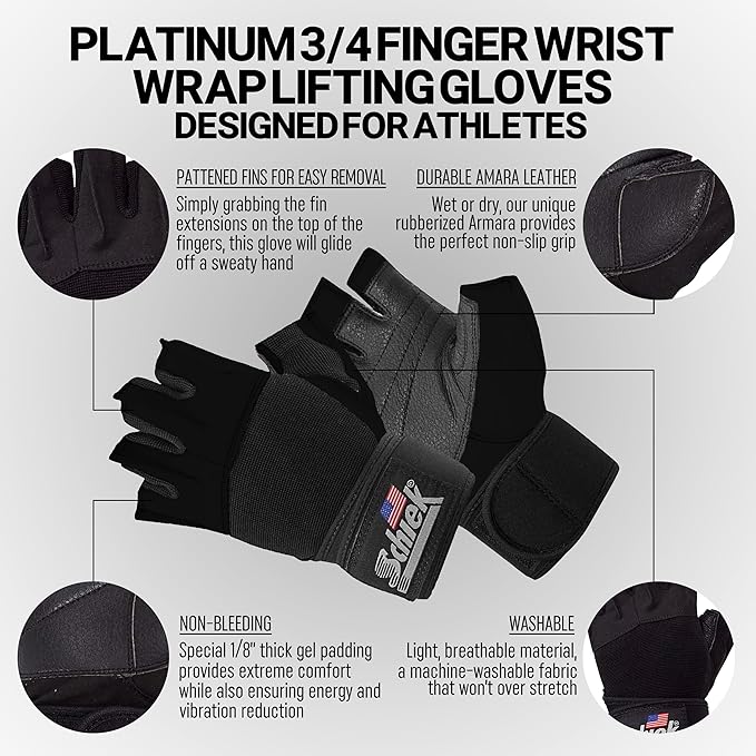Schiek 540 Platinum Lifting Gloves - One Year Warranty!