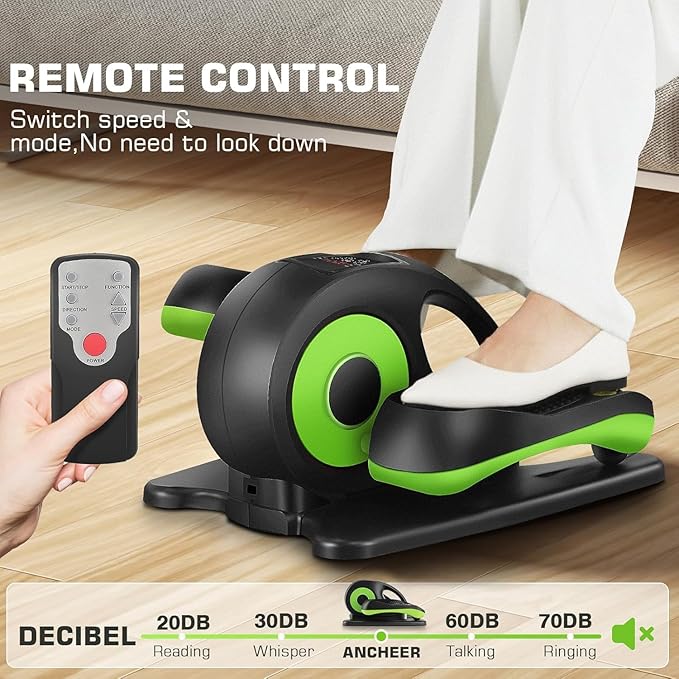 ANCHEER Under Desk Elliptical Machine, Electric Seated Pedal Exerciser, Mini Elliptical Machines, LCD Display Monitor, Portable Quiet Elliptical Machine, Leg Exerciser for Home
