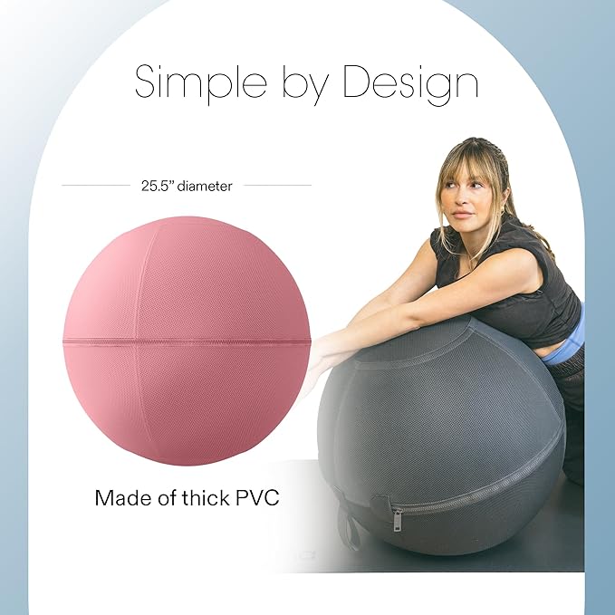 Bala Balance Ball - Exercise Ball Chair for Yoga, Pilates, Barre, Core Strengthening & Physical Therapy - Women's Gym Equipment & Workout Accessories