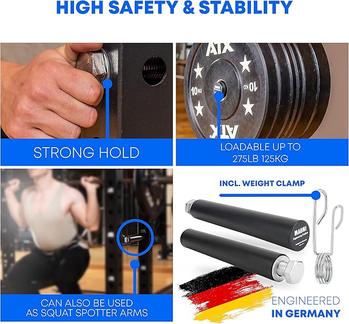 Weight Plate Holder Power Rack Attachment Barbell Safety Bars 2 Inch Olympic Plate Storage Power Squat Rack Holder Hooks Barbell Stand Holder Bar Weight Plates for 2x2 3x3 2x3 Power Cage Accessories