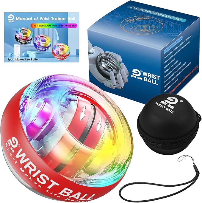 Wrist Trainer Ball Auto-Start Gyroscopic Forearm Exerciser Gyro Ball for Strengthen Arms, Fingers, Grip and Muscles