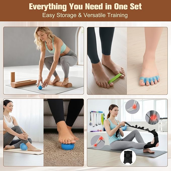 Cork Balance Board Set - Ankle & Foot Strengthener for Physical Therapy, Plantar Fasciitis Recovery, Core Stability, Enhanced Foot Function, Mobility and Prevent Falls | Balance Trainer