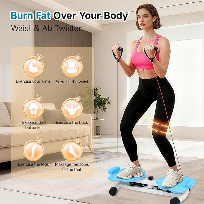 Waist Twisting Machine, Ab Twister Board, Waist Twister, Waist Twisting Fitness Tool, Waist Twister for Women Belly Fat - Ultra-Quiet 20dB Home Fitness Board with Foot Massage