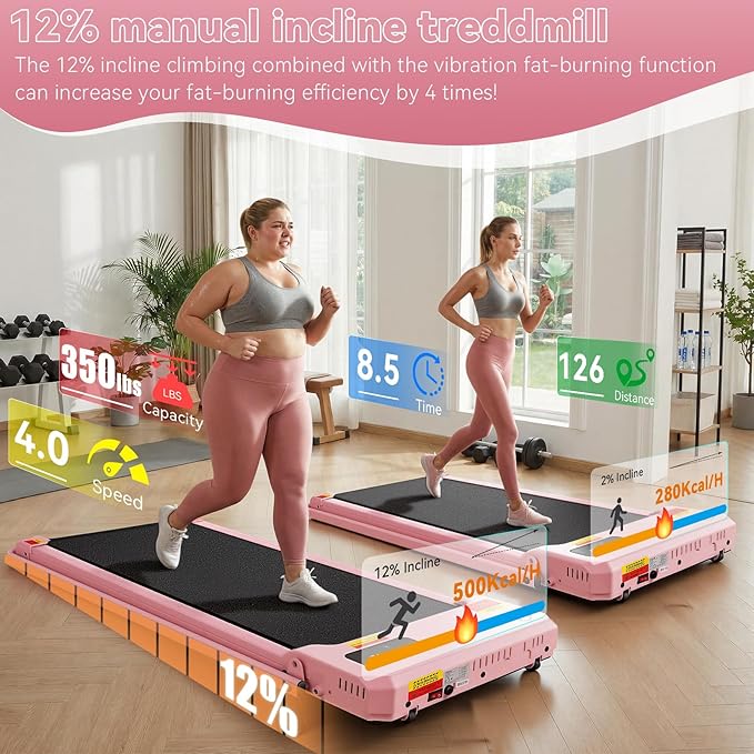 ANCHEER Walking Pad Treadmill with Foot Massage/Vibration Massage, Versatile Walking Pad with Incline and Handle Bar, 3.5HP Foldable Treadmill for Home/Office/Apartment