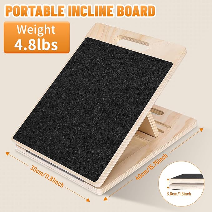 Adjustable Slant Board for Calf Stretching，Calf Stretch Incline Plate for Exercise, Squats and Physical Therapy，Foot and Ankle Physical Therapy & Leg Stretching & Tool for Back and Leg Pain Relief