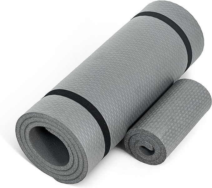 CAP Barbell 1/2-Inch High Density Exercise Yoga Mat with Strap | Multiple Options