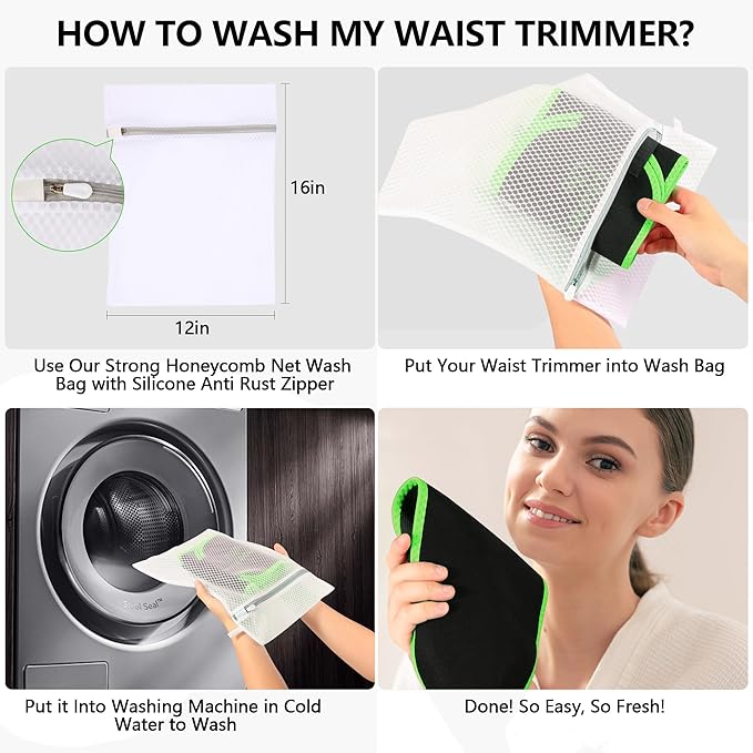 Waist Trimmer Belt – One Size 52″ Fits All Women & Men, Premium Neoprene Sweat Waist Trainer for Workout & Fitness