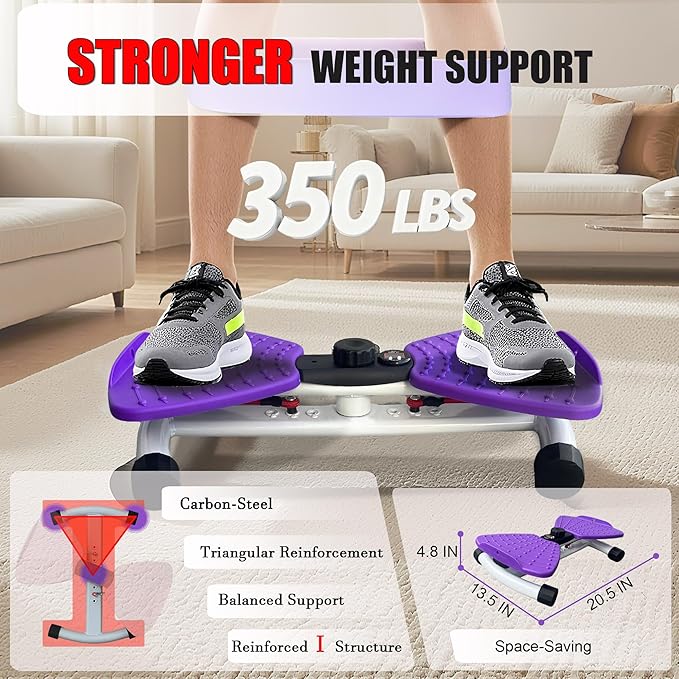 Waist Twister Machine Exercise, Ultra-Quiet Adjustable Ab Twist Board for Exercise with Smart LED Display, 350LBS Capacity, Waist Twisting Fitness Tool, Home Gym Equipment Workout for Women Men