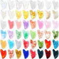 Sherr 48 Pcs Gua Sha Facial Tool Resin Gua Sha Massage Tool Heart Shaped Facial Stone Board for Face Body Skin Massage Spa Acupuncture Prevent Wrinkles (Vivid Colors)