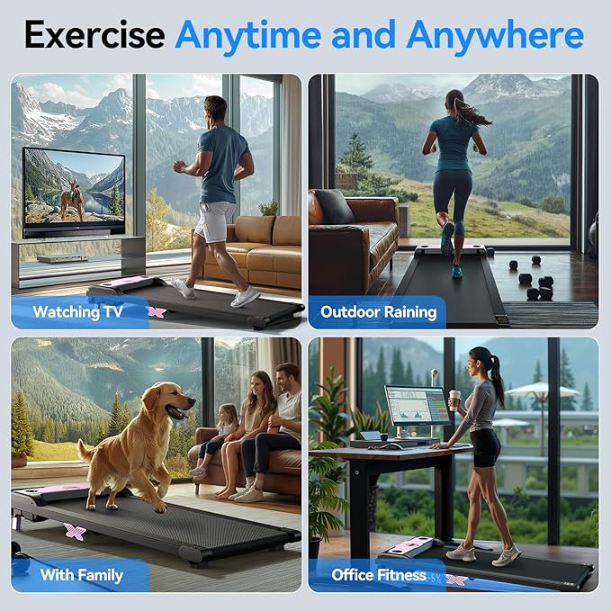 Walking Pad with Incline, 2.5HP Under Desk Treadmill, 3 in 1 Portable Treadmill with Remote Control, LED Display, Hidden Safety Switch, Mini Walking Jogging Machine for Home Office