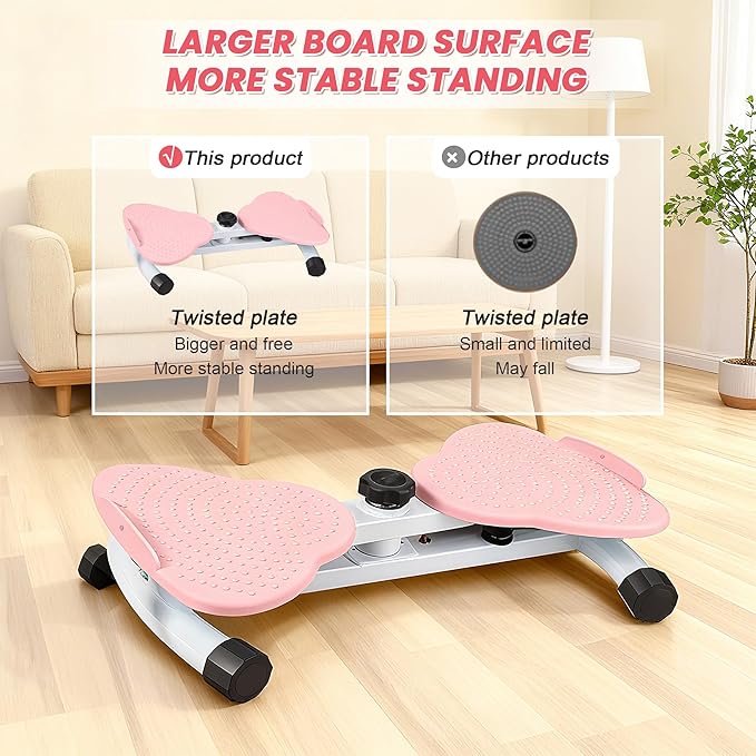 Waist Twist Workout Machine, Ab Machine Weight for Slim Waist and Core Ab Exercise Foot Massage and Weight Loss, Noiseless Home Gym Exercise Equipment for Women Men