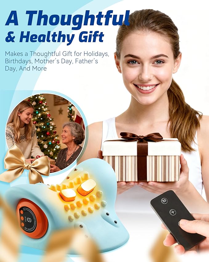 Neck Massager 2025, New Upgrade 26° Angle Neck Massager Pillow with Heat, 3 Modes and Multi-Directional Stretch, 3 in 1 Neck Stretcher Cervical Traction Device - Neck & Shoulder Relief(1PCS)