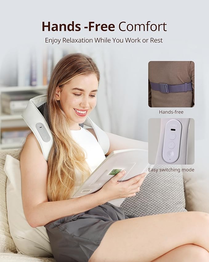 Shiatsu Neck and Back Massagers with Heat, 150 Mins Uses, 4 Modes & Adjustable Massage Head, Electric 3D Deep Tissue Kneadin for Shoulder, Leg, Muscle Soreness, Pain Relief, Relaxation for Women, Men
