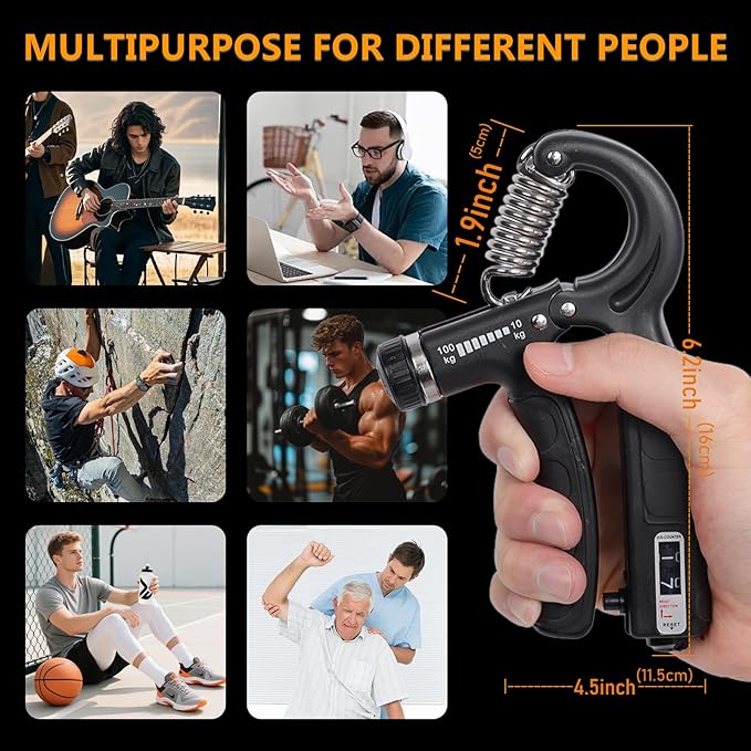 JKSHMYT Grip Strength Trainer Kits (5 Pack), Adjustable Resistance Forearm Strengthener, Hand Gripper Strengthener for Muscle Building