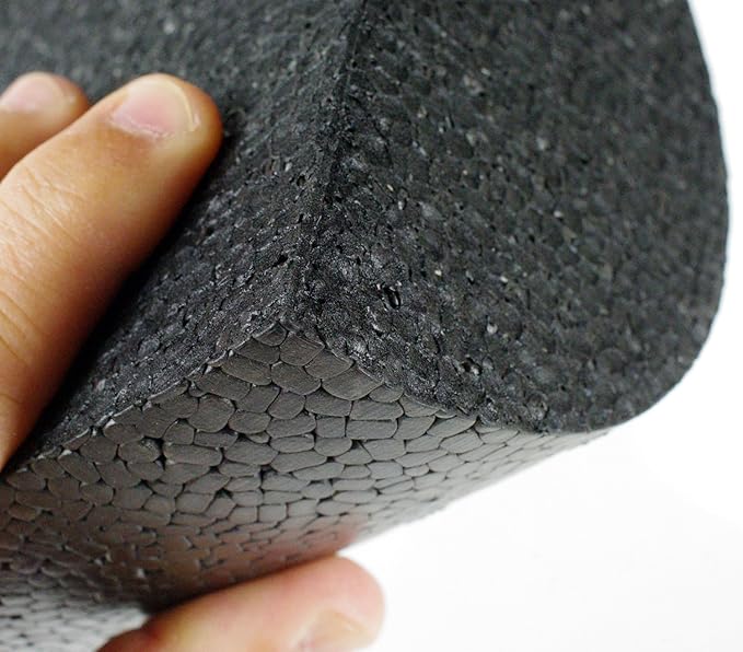 Black High Density Foam Rollers - Extra Firm - 6" x 36" HALF Round (Semi-Circle; "D" Shape)